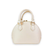 Pearl Studs Cream Leather Satchel Bag - doe a dear