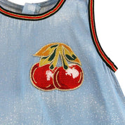 Blue Cherry Embroidery Dress - doe a dear