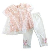 Pink Sequin Floral Mesh Layer Top - doe a dear