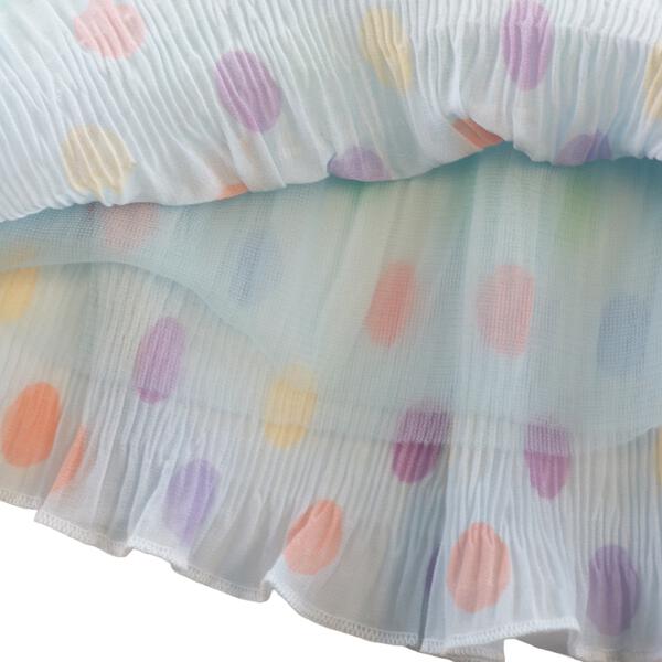 Dot Chiffon Pleat Dress - Blue - doe a dear