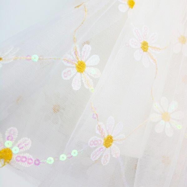 White Sequin Floral Mesh Tutu - doe a dear