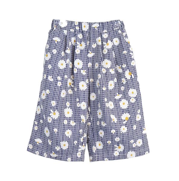 Floral Plaid Wide Pants Blue - doe a dear