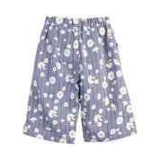 Floral Plaid Wide Pants Blue - doe a dear