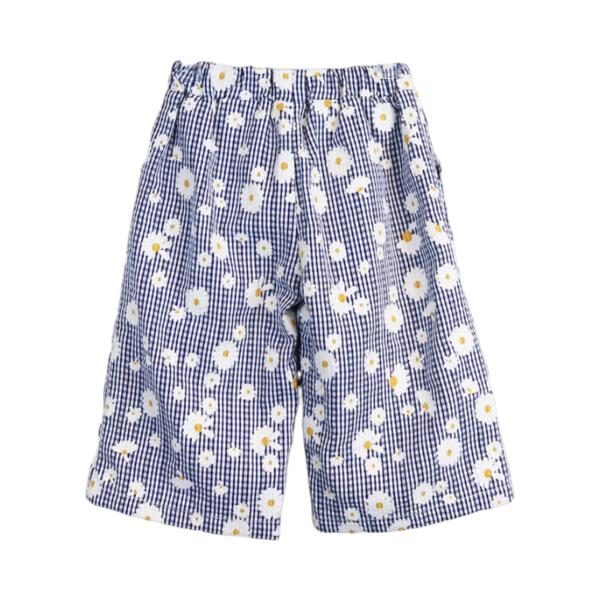 Floral Plaid Wide Pants Blue - doe a dear