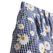 Floral Plaid Wide Pants Blue - doe a dear