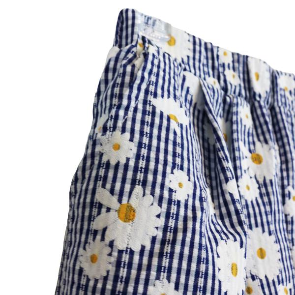 Floral Plaid Wide Pants Blue - doe a dear