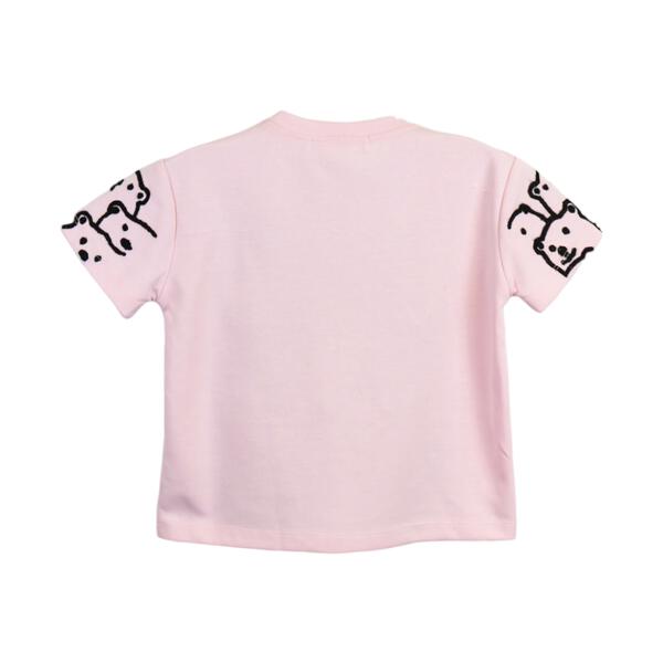 Pink Bear Textural Embroidery Tee - doe a dear