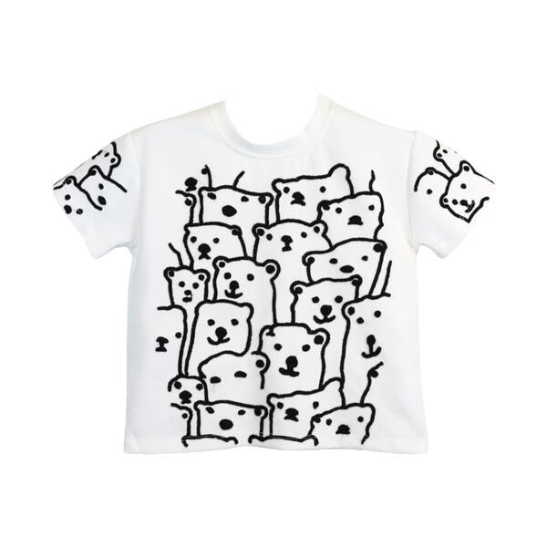 White Bear Textural Embroidery Tee - doe a dear