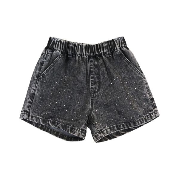 Rhinestone Studded Denim Short