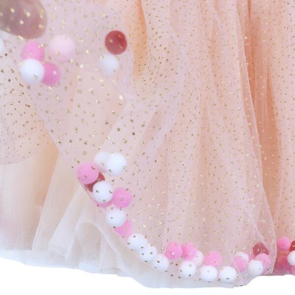 Pink Pom Pom Glitter Mesh Tutu - doe a dear