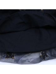 Star Embroidered & Sequined Skirt - Black - doe a dear