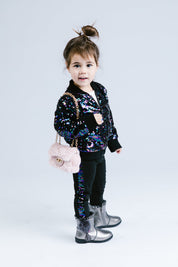 Peacock Side Sequin Legging - Doe a Dear