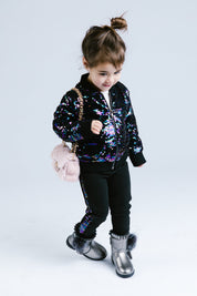 Peacock Side Sequin Legging - Doe a Dear