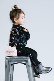 Peacock Side Sequin Legging - Doe a Dear