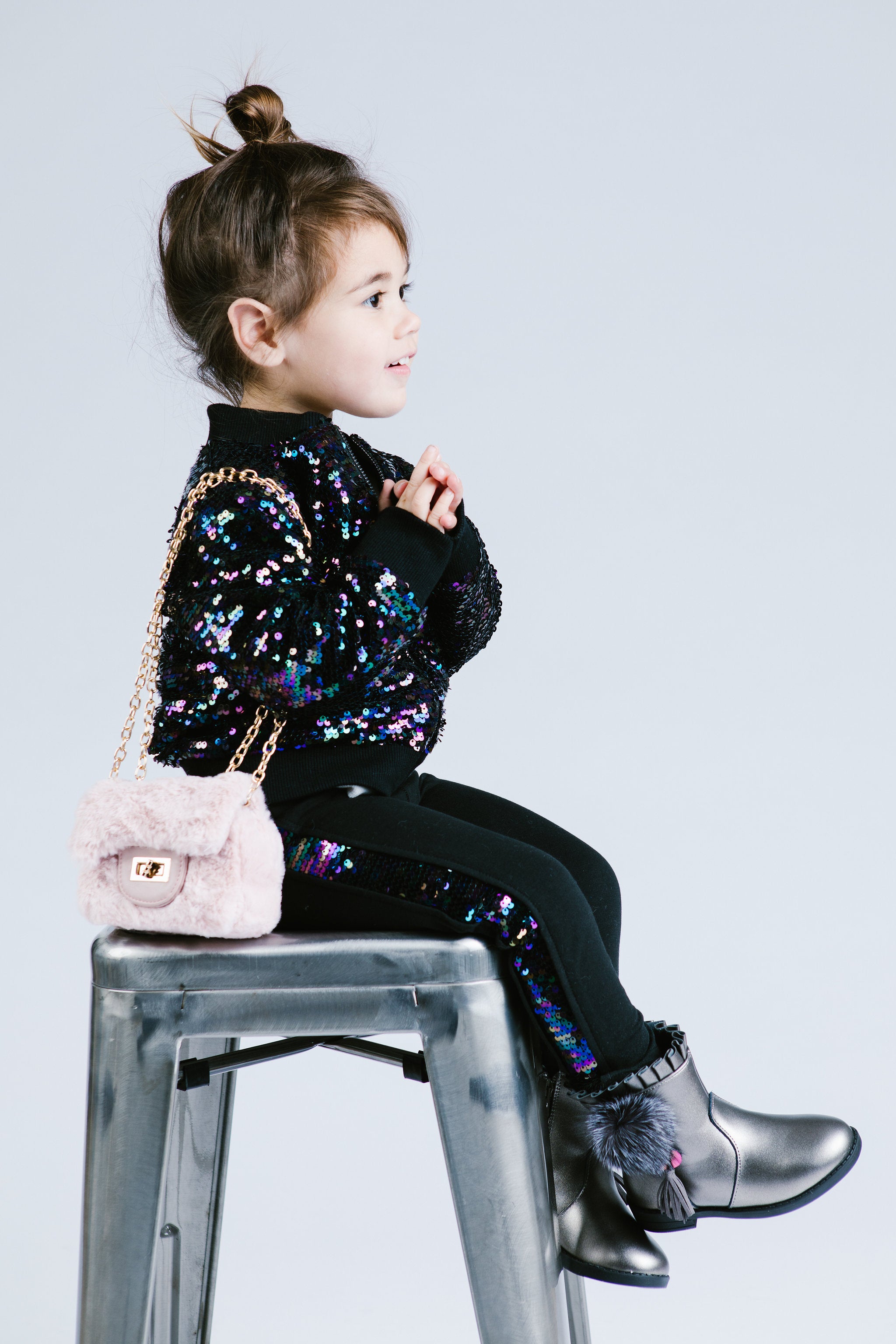 Peacock Side Sequin Legging - Doe a Dear