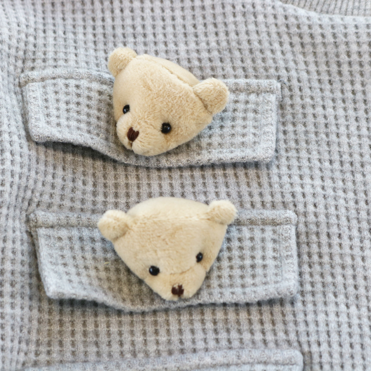 Textured Teddy Loungewear Set - Grey - doe a dear
