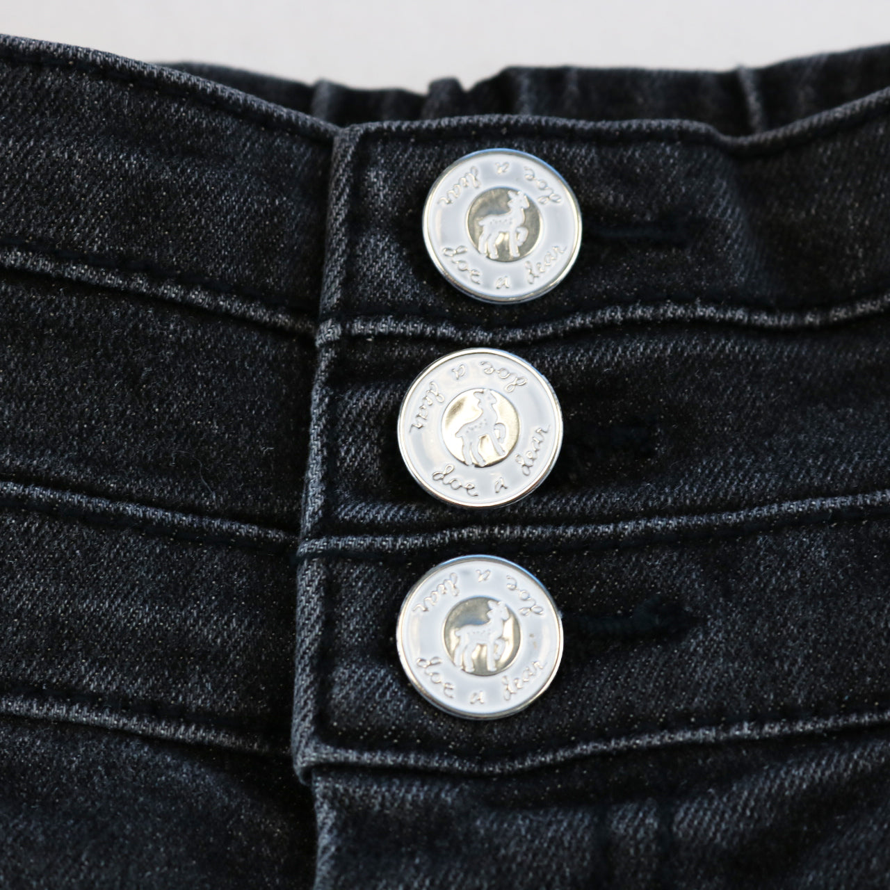 Pink Rhinestone Elastic Jeans -Black - doe a dear