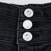 Pink Rhinestone Elastic Jeans -Black - doe a dear
