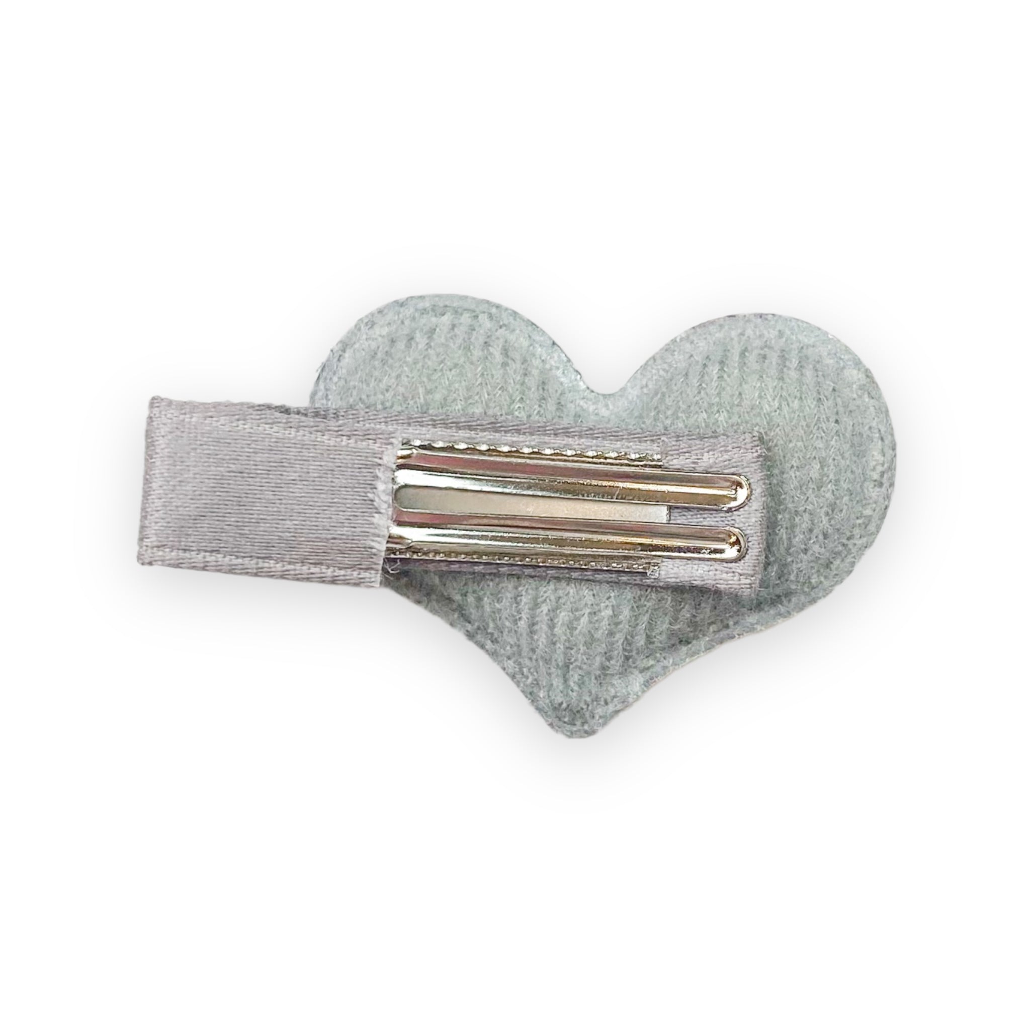 Glitter Heart Hair Clip - Silver