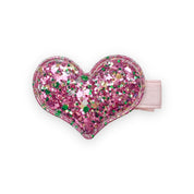 Glitter Heart Hair Clip - Multi