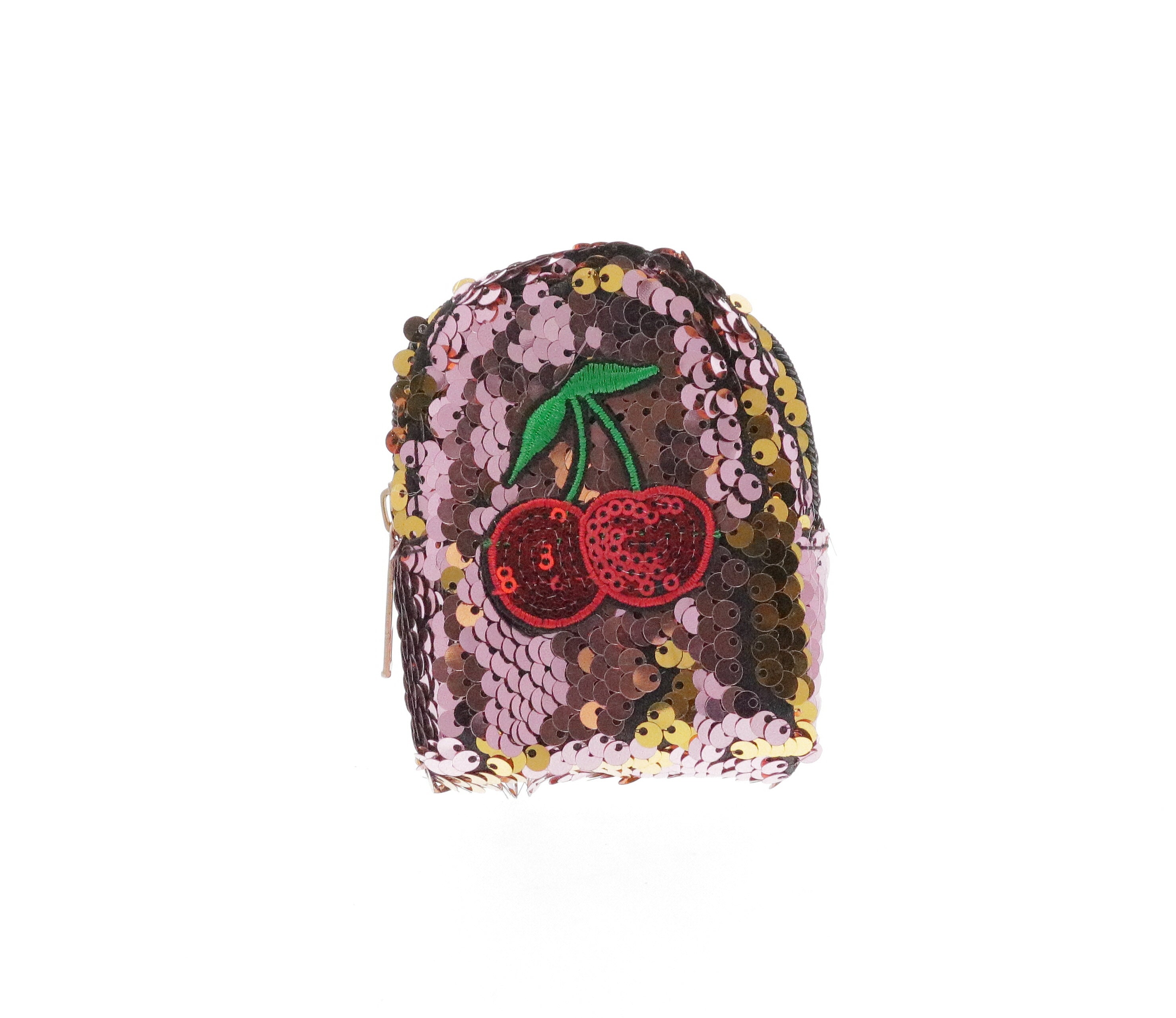 Sequinned Cherries Coin Purse Key Chain - Doe a Dear
