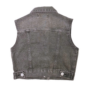 Rhinestone Stripe Denim Vest - Black - doe a dear