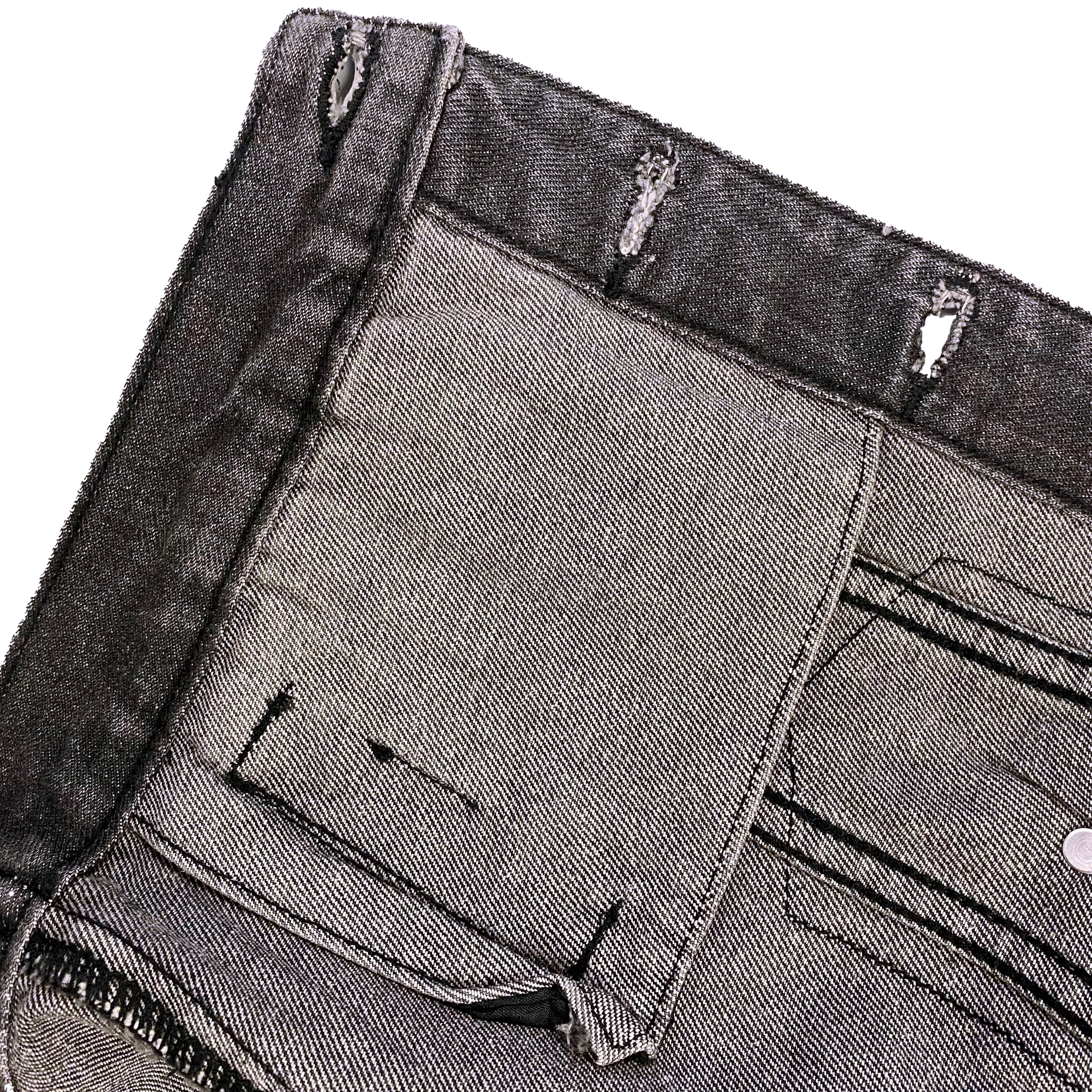 Rhinestone Stripe Denim Vest - Black - doe a dear