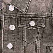 Rhinestone Stripe Denim Vest - Black - doe a dear