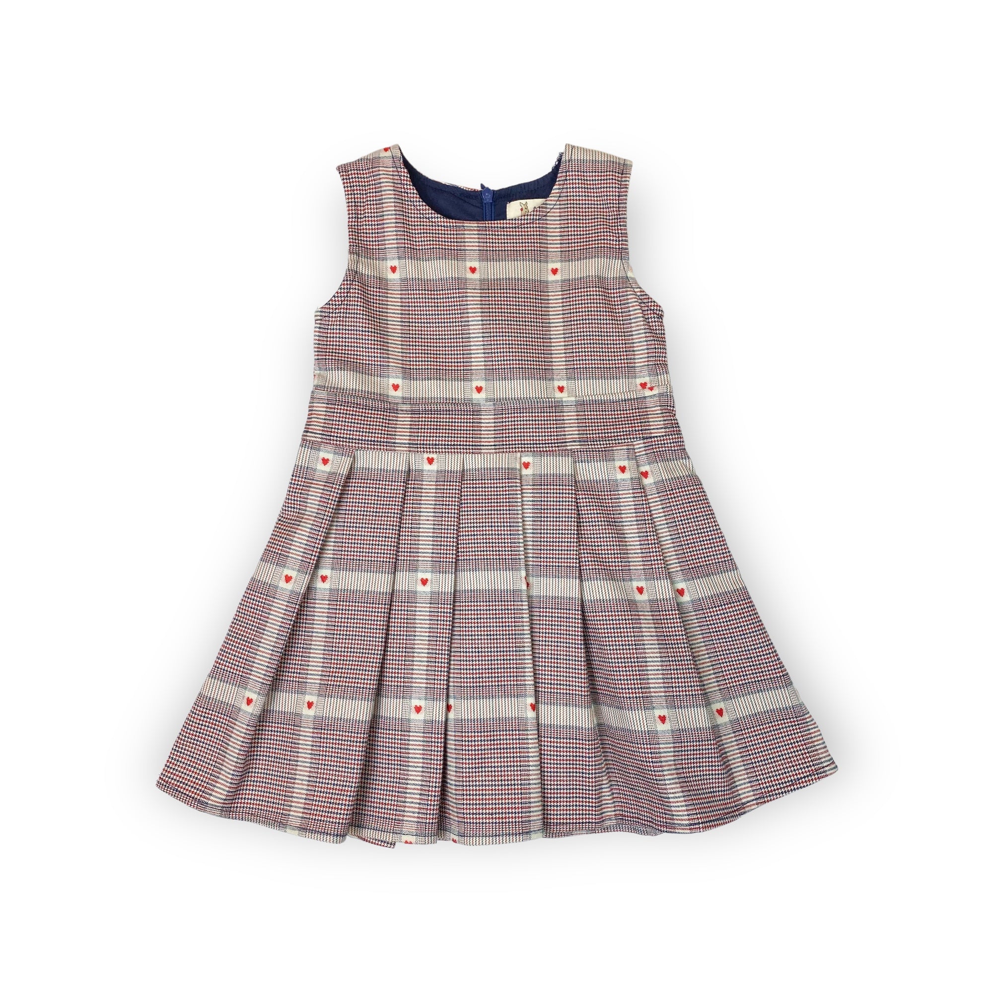 Heart Plaid Dress - Red - doe a dear