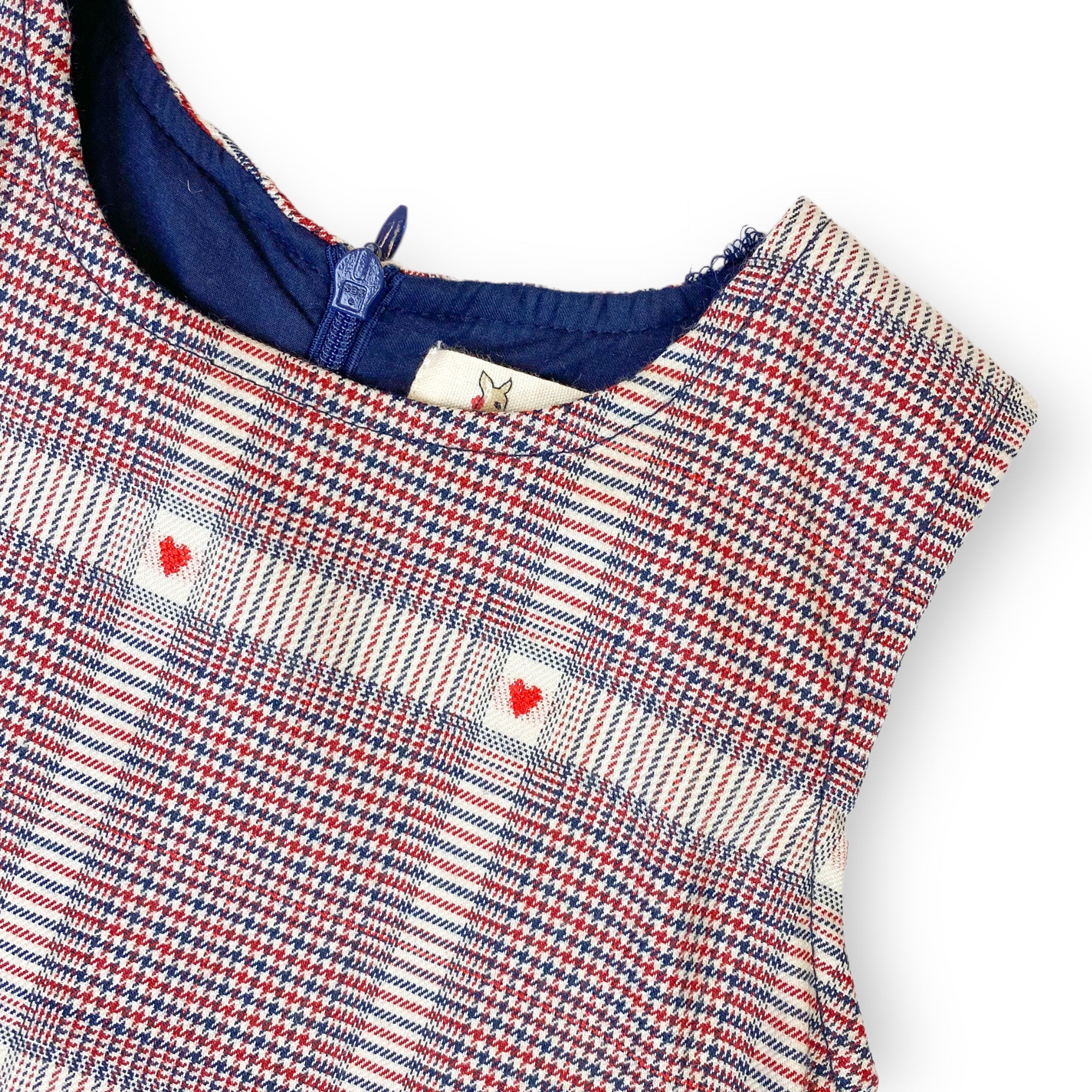 Heart Plaid Dress - Red - doe a dear