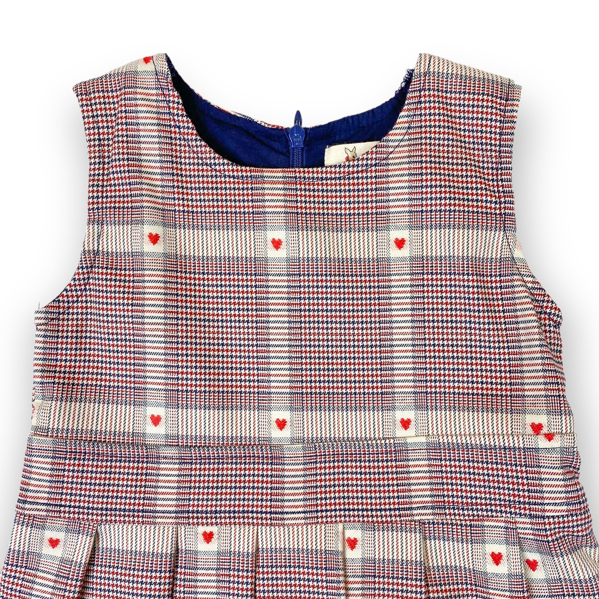 Heart Plaid Dress - Red - doe a dear