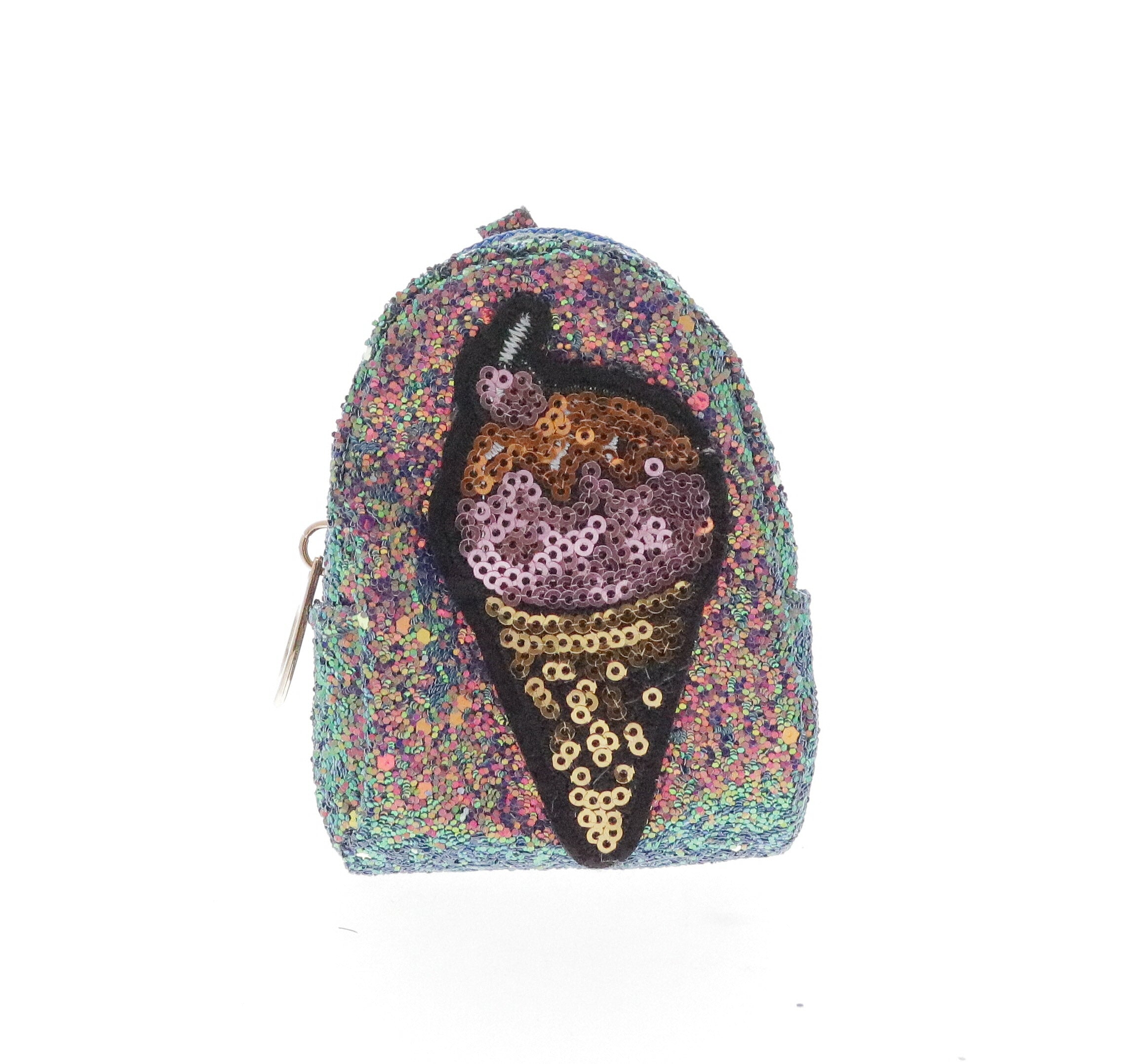 Glittered Ice Cream Coin Purse Key Chain - Doe a Dear