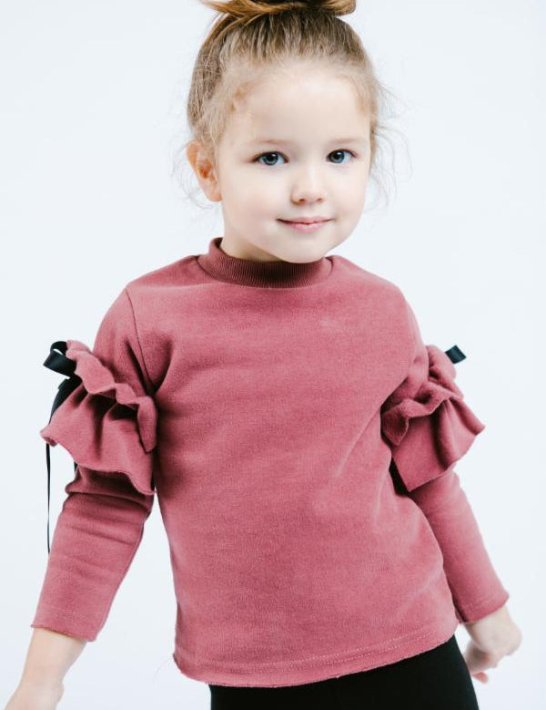 Ruffle Sleeves Sweatshirt - doe a dear