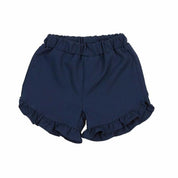 Navy Ruffle Hem Shorts - doe a dear