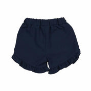 Navy Ruffle Hem Shorts