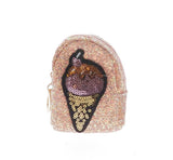 Glittered Ice Cream Coin Bag Key Chain