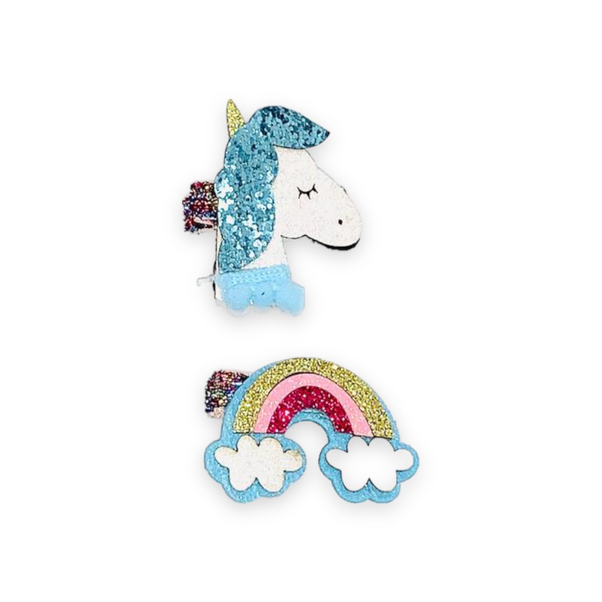 Glitter Unicorn & Rainbow Hair Clip - doe a dear