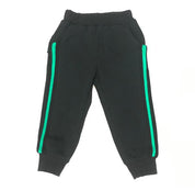 Black Joggers with Green Stripe