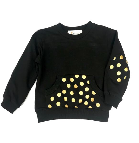 Gold Dot Pocket Sweatshirt - doe a dear