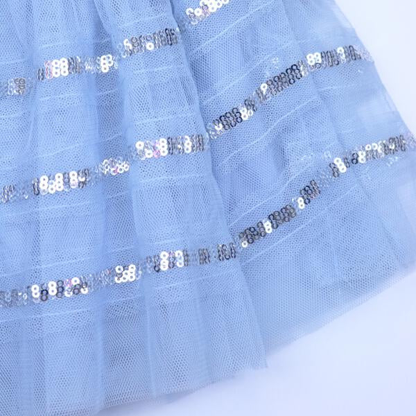 Silver Band Tulle Skirt W/ Sequin Trims - doe a dear
