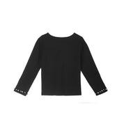 Pearl Trim Top - Black - doe a dear