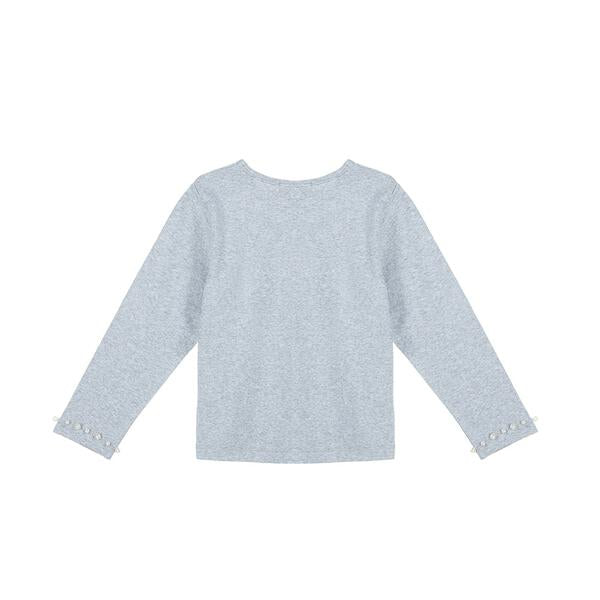 Pearl Trim Top - Grey - doe a dear