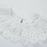 White Floral Lace Collar Top