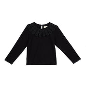 Black Floral Lace Collar Top - doe a dear