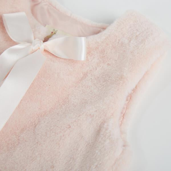 Pink Fur Ribbon Vest - doe a dear