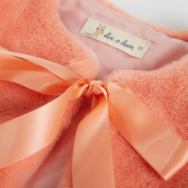 Coral Fur Ribbon Vest - doe a dear