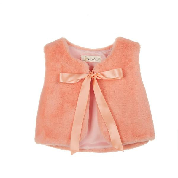 Coral Fur Ribbon Vest - doe a dear