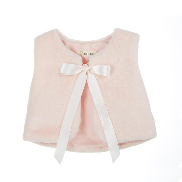 Pink Fur Ribbon Vest - doe a dear