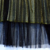 Sheer Overlay Lurex Midi Skirt