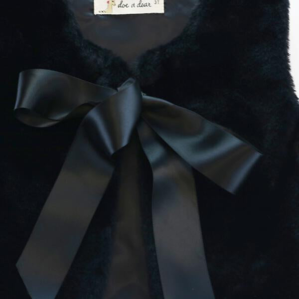 Black Fur Ribbon Vest - doe a dear